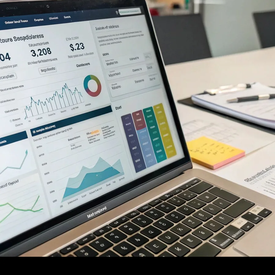 Results dashboard on a laptop