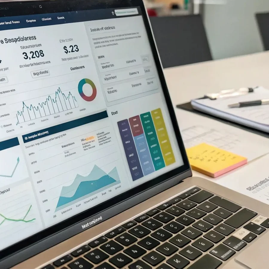 Results dashboard on a laptop